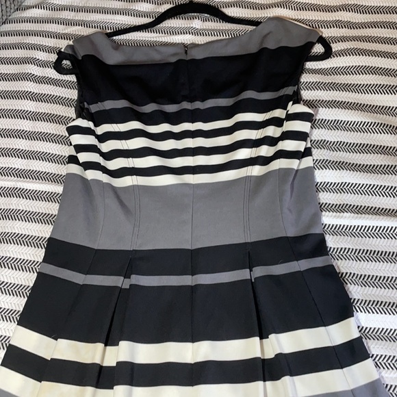 Nine West Stripped Pleated A-Line Dress - Picture 7 of 7